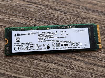 Micron 256GB M. 2 NVMe SSD PCIe Gen3 x4 | HP Original | Fast SSD