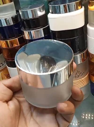 NewCosmetic Cream Jar 50ml – Frosted Glass with Silver Lid (40 pieces)