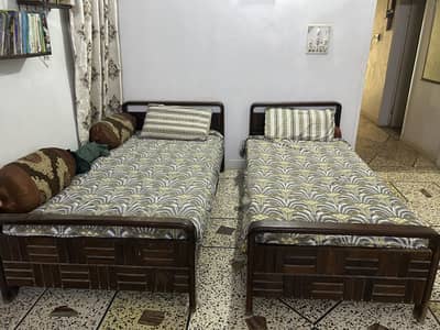 Solid Wooden Single Beds – Set of 2 | Strong & Durable