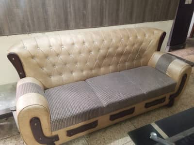 3 Seater + 2 Seater + 1 Seater + Glass Center Table