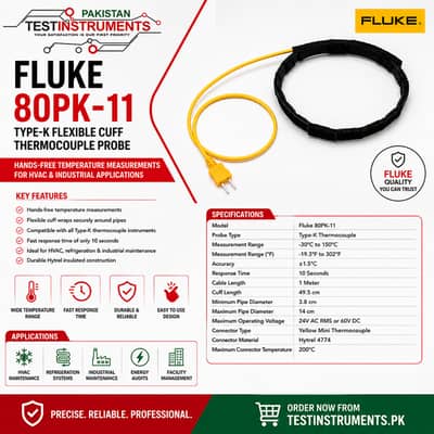 Fluke 80PK-11 Type-K Thermocouple Temperature Probe