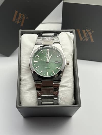 Tissot type watch Stainless steel with Green Dial