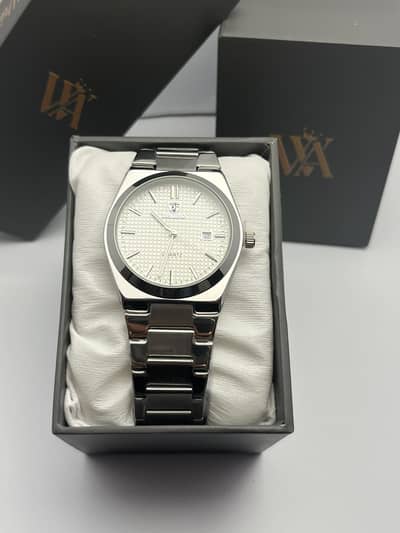 Tissot type watch Stainless steel with White Dial