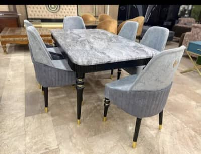 dining table/wooden wooden table/6 person table/wooden chairs