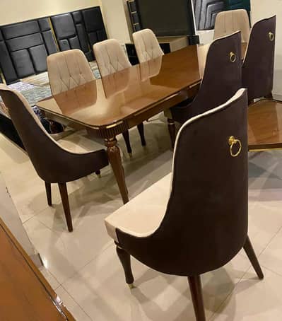 6 seater dining table/wooden chairs/wooden table/furniture set