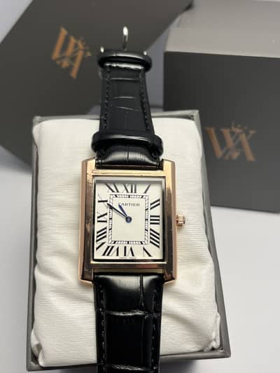 Cartier Old money watch Stainless steel with leather straps