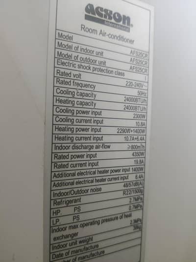 acson 2 ton floor standing