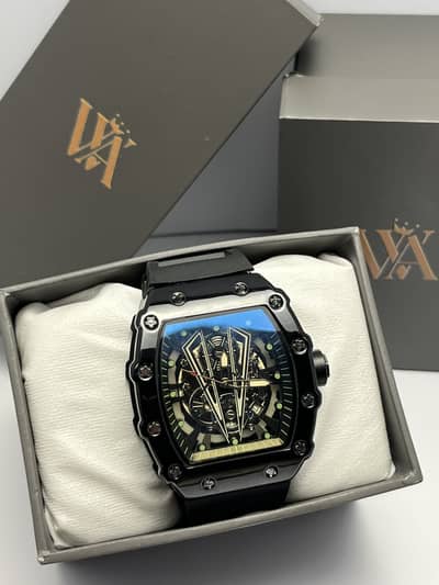 Richad Mills men’s watch black dial with silicon strap