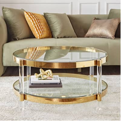 Imported Glass Top Coffee Table Set