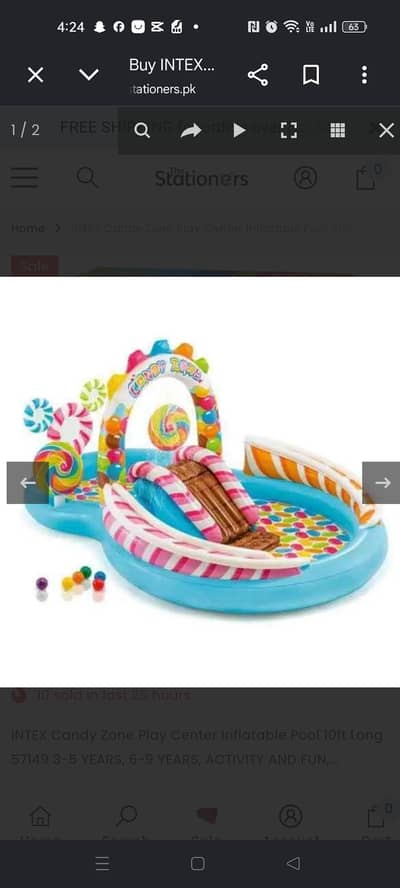 Intex inflatable candy pool