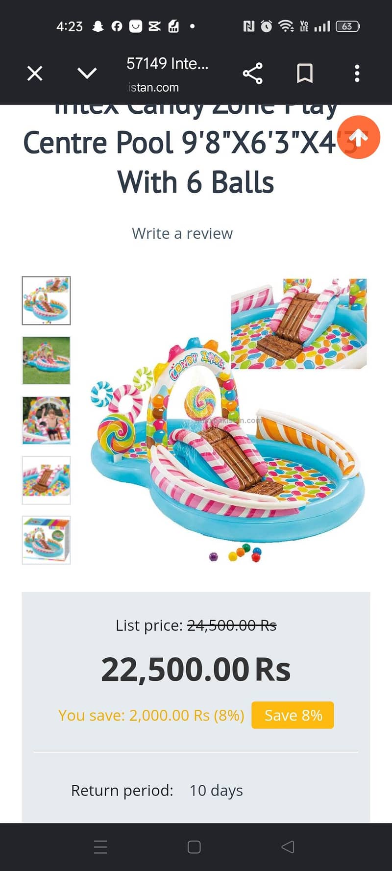 Intex inflatable candy pool 2
