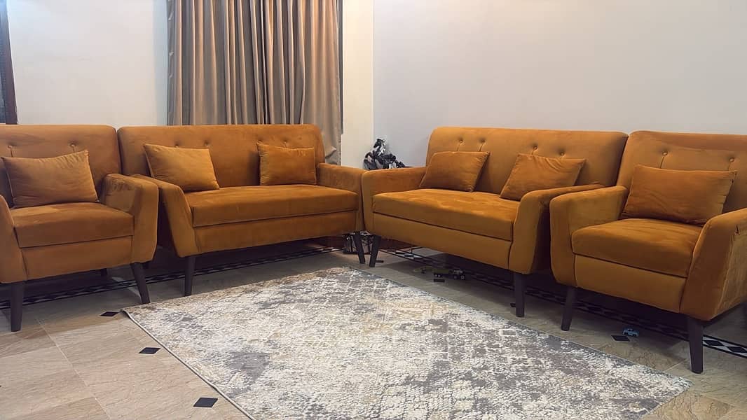 Rust Orange Sofa Set 0