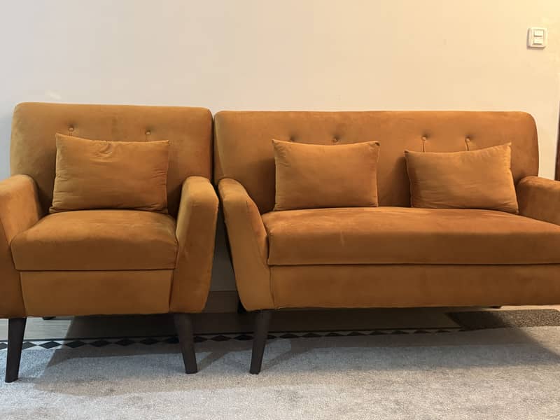 Rust Orange Sofa Set 1