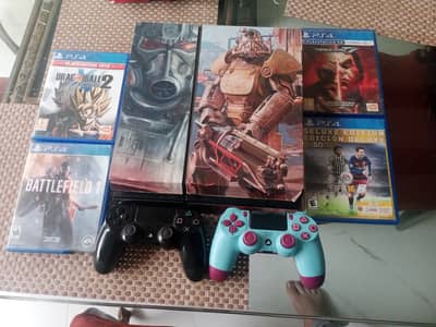 Urgent sale asap PS4 with 2 controllers  4 games also a fallout 4 wrap