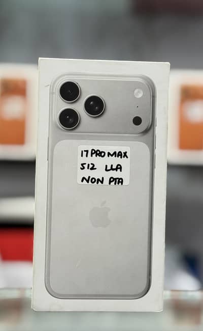 IPHONE 17 PRO MAX NON PTA 512 GB LLA NON PTA BOX PACK