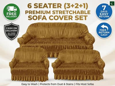 Premium Elastic Sofa Covers Set (5 Seater & 6 Seater)