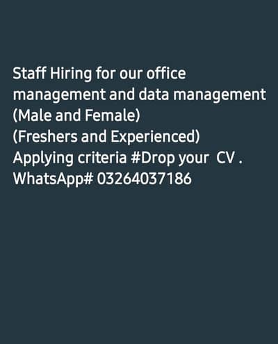 hiring for management in office