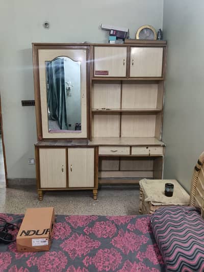 Dressing and study table with uper cabinets