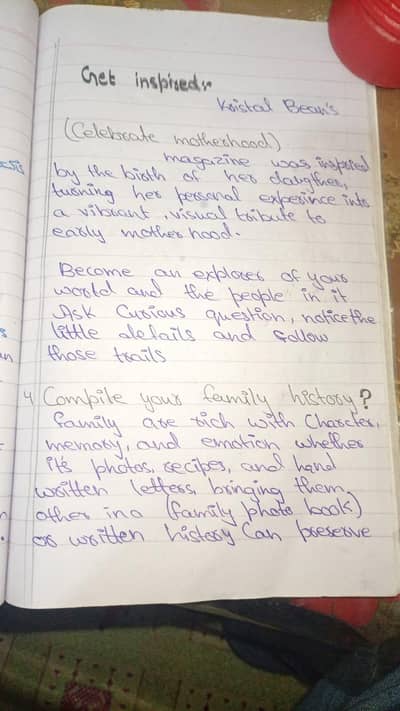 Assignment hand written student work