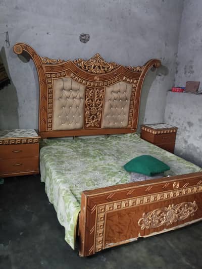 bed set with 2 sid table without mattress number 03248508452