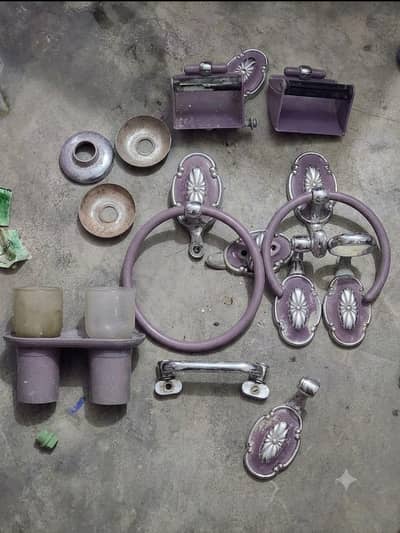 Bathroom Set - Sink, Pedestal, Toilet, & Accessories