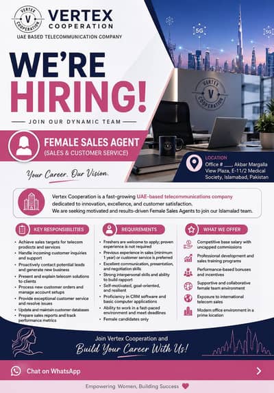Vertex Cooperation – Telemarketing Sales Executive (Full-Time)