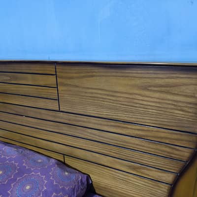 Polished wooden Bed and Mattress for sale