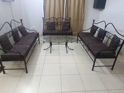 8-Seater Metal Sofa Set with center table