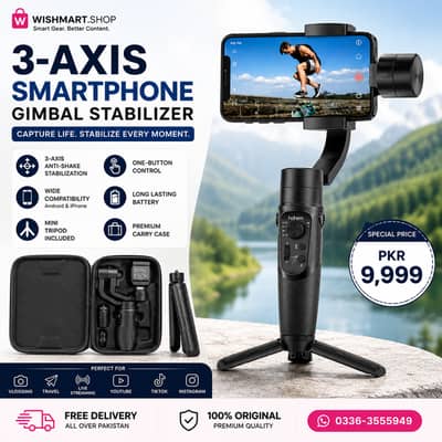 3-Axis Smartphone Gimbal Stabilizer with Mini Tripod & Carry Case