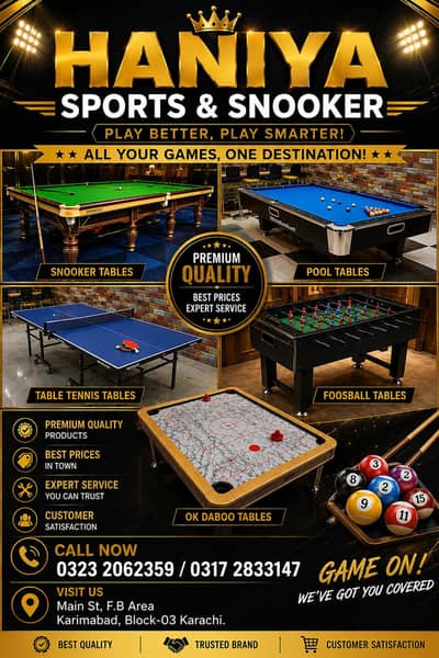 Snooker Table New & Used Available | Snooker Carpet Fittng/Rasson/Cue
