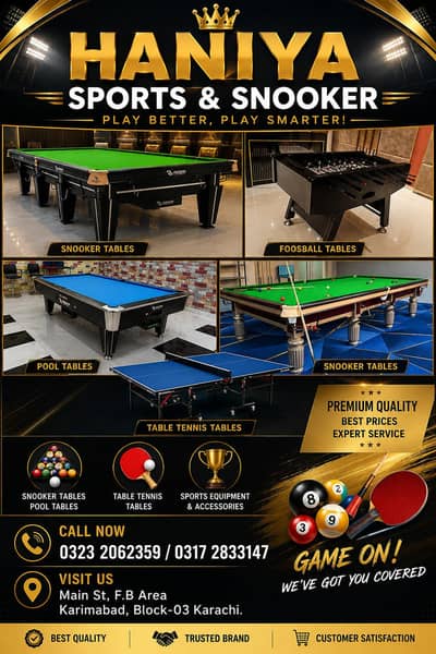 Snooker Table New & Used Available | Snooker Carpet Fittng/Rasson/Cue
