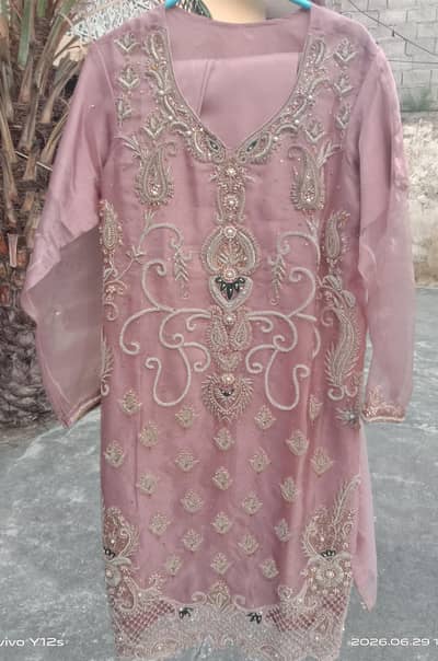 Embroidered Orginza dress with unique embroidery . Number 03175930202