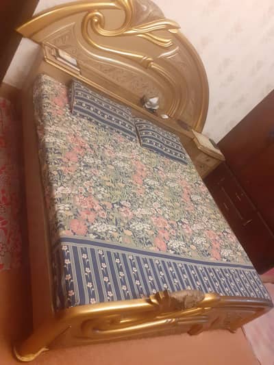 Deco king bed with dressing table for sale without mattress