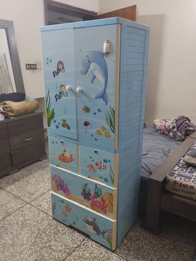 Kids Plastic Wardrobe Blue Theme