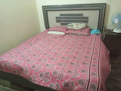 Double Bed with Mattress & Triple Door Almirah
