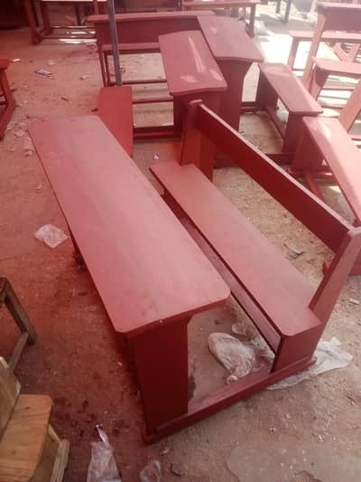 3feet desk for school students with back and polish