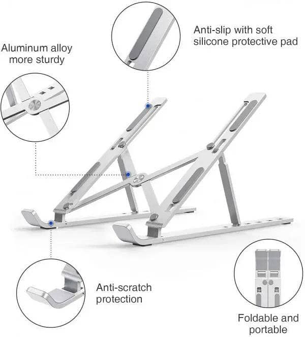 Aluminum Foldable Laptop Stand 4