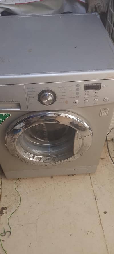 LG front load 8 kg automatic washing machine.