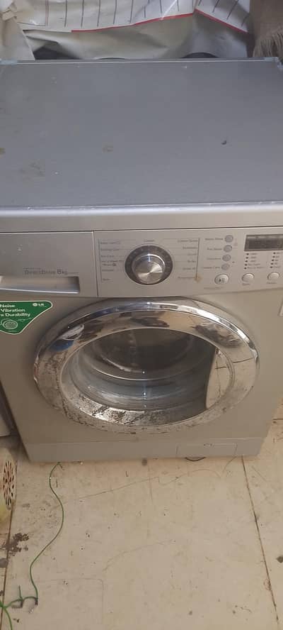 LG front load 8 kg automatic washing machine.