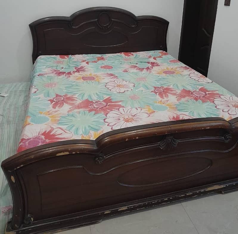 Double Bed without mattress with Side Tables 1