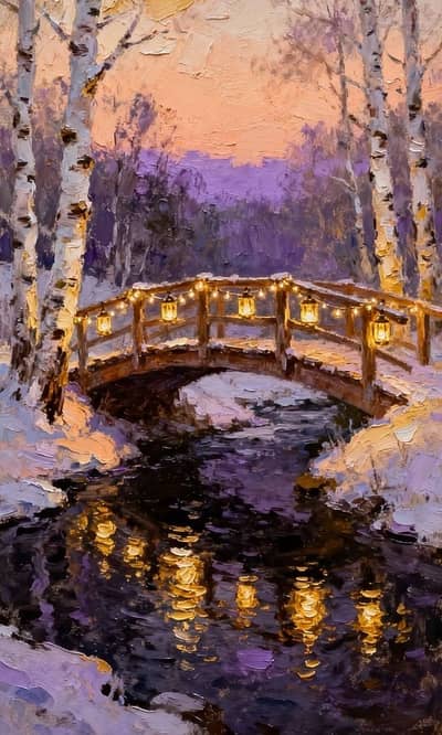 Handmade Winter Landscape Oil Painting – Brand New | Custom Made Wall