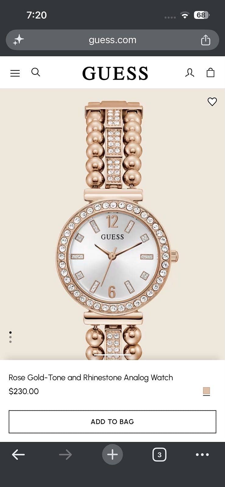 GUESS Gala Gold-Tone Analog Watch (Model: GW0401L2). 2