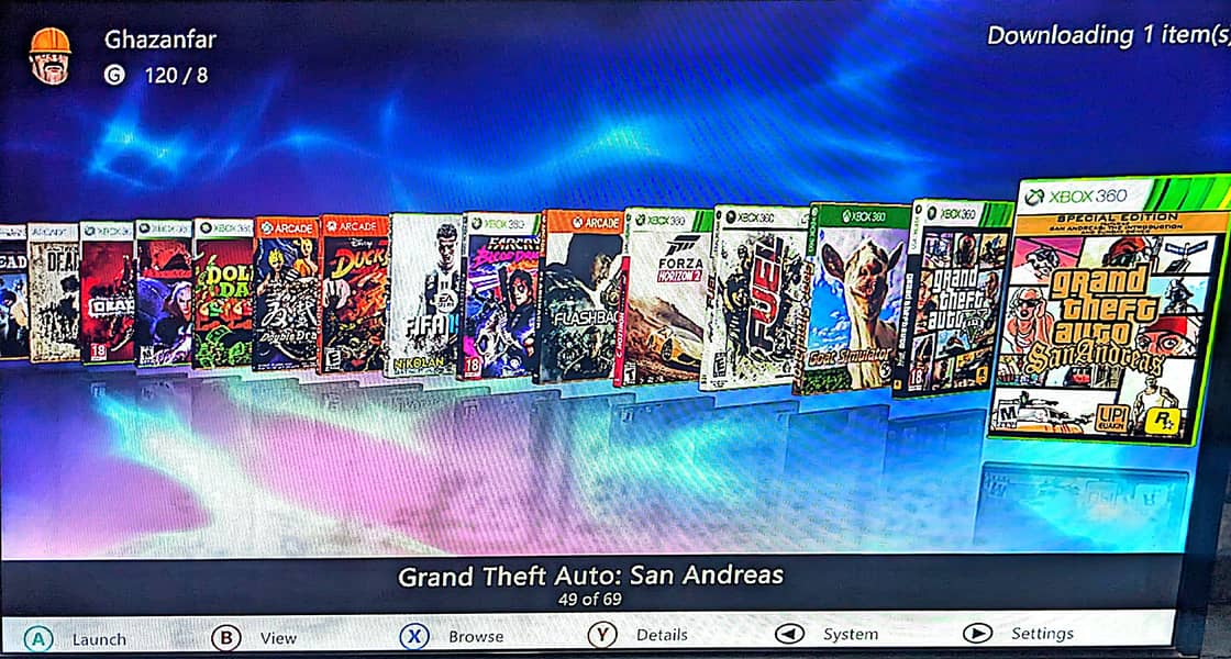 Xbox 360 with Aurora Dashboard 8