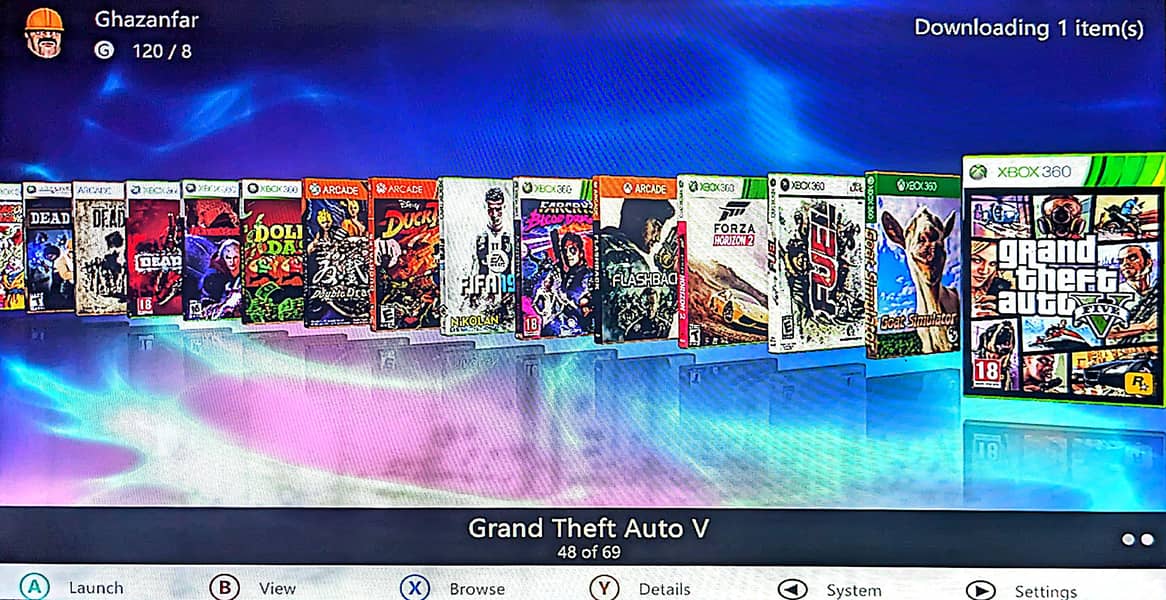 Xbox 360 with Aurora Dashboard 9