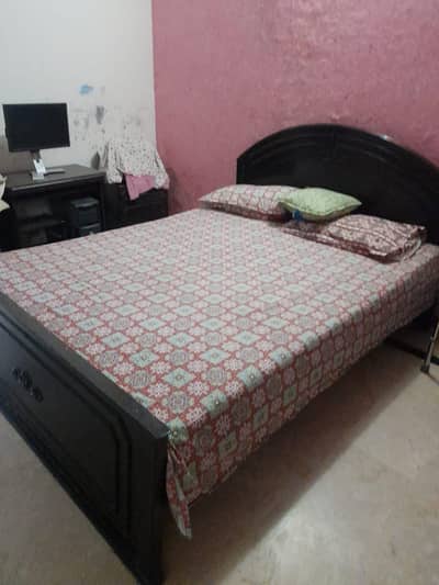 Double bed with good quality mattress and Dressing Table