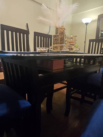 Dining Table with 6 Chairs and L-shape Sofa