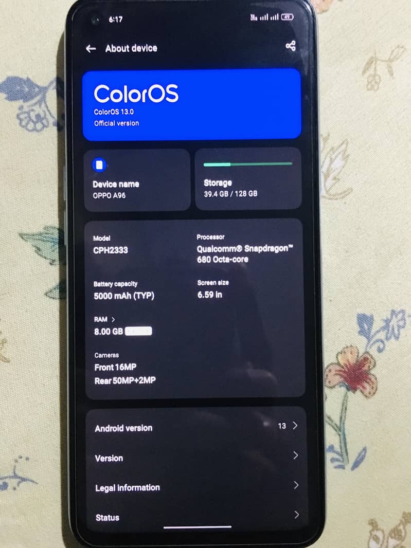 OPPO A96 0