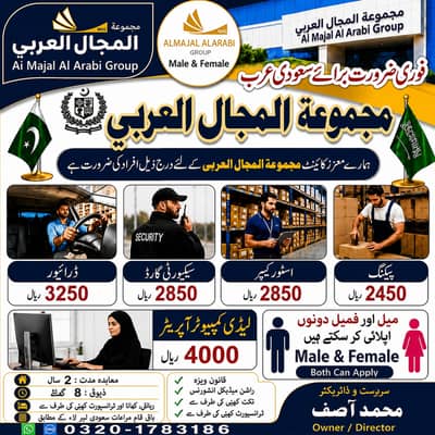 Vacancy in Saudi Arabia Company for Pakistanies, Urgent Jobs in Saudia