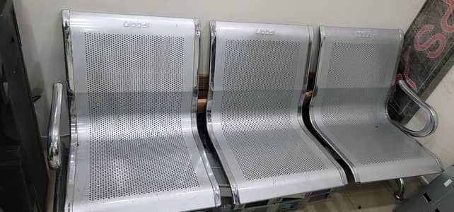 Office Sofa Steel chairs 3 set for sale Condition 10/9
