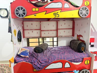 kids bed with 3 mattress spaces